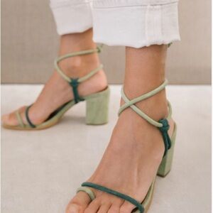 Alohas Grace Green Sandal Heel